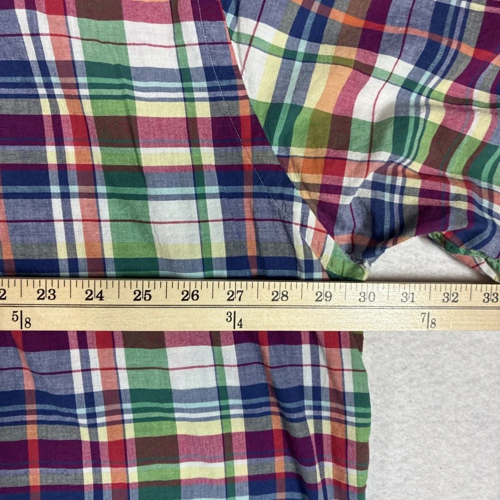 Polo Ralph Lauren Indian Madras Plaid Mens 2XLT Tall Cotton Button Down Shirt